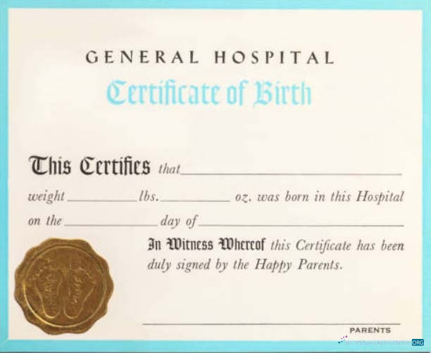 Download General hospital birth certificate Photoshop template